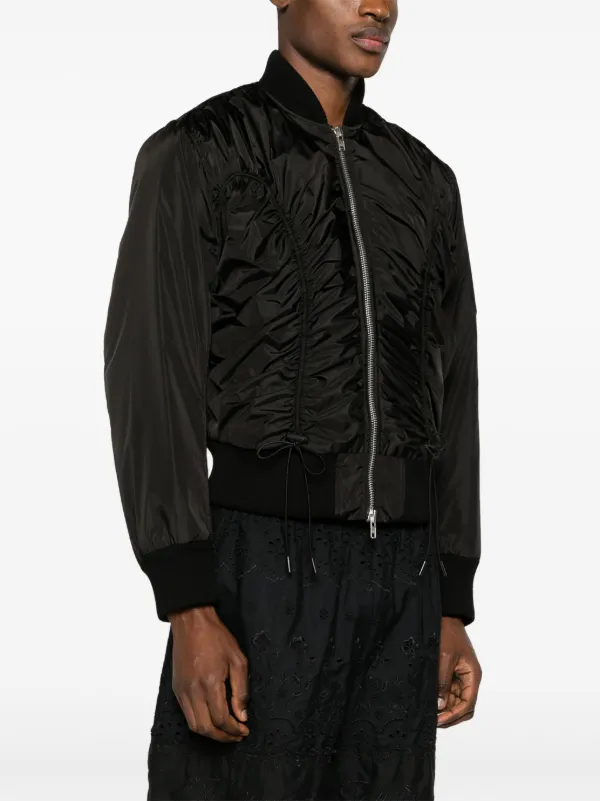 Simone Rocha Ruched Bomber Jacket Black FARFETCH OM