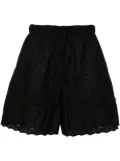 Simone Rocha broderie-anglaise cotton shorts - Black