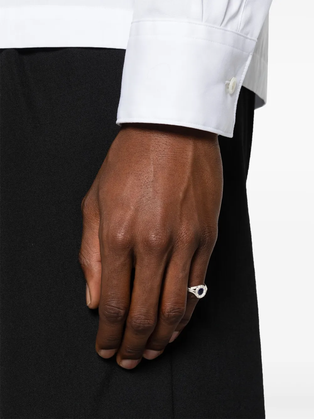 Bleue Burnham Mini Bound Willow blue sapphire ring - Zilver