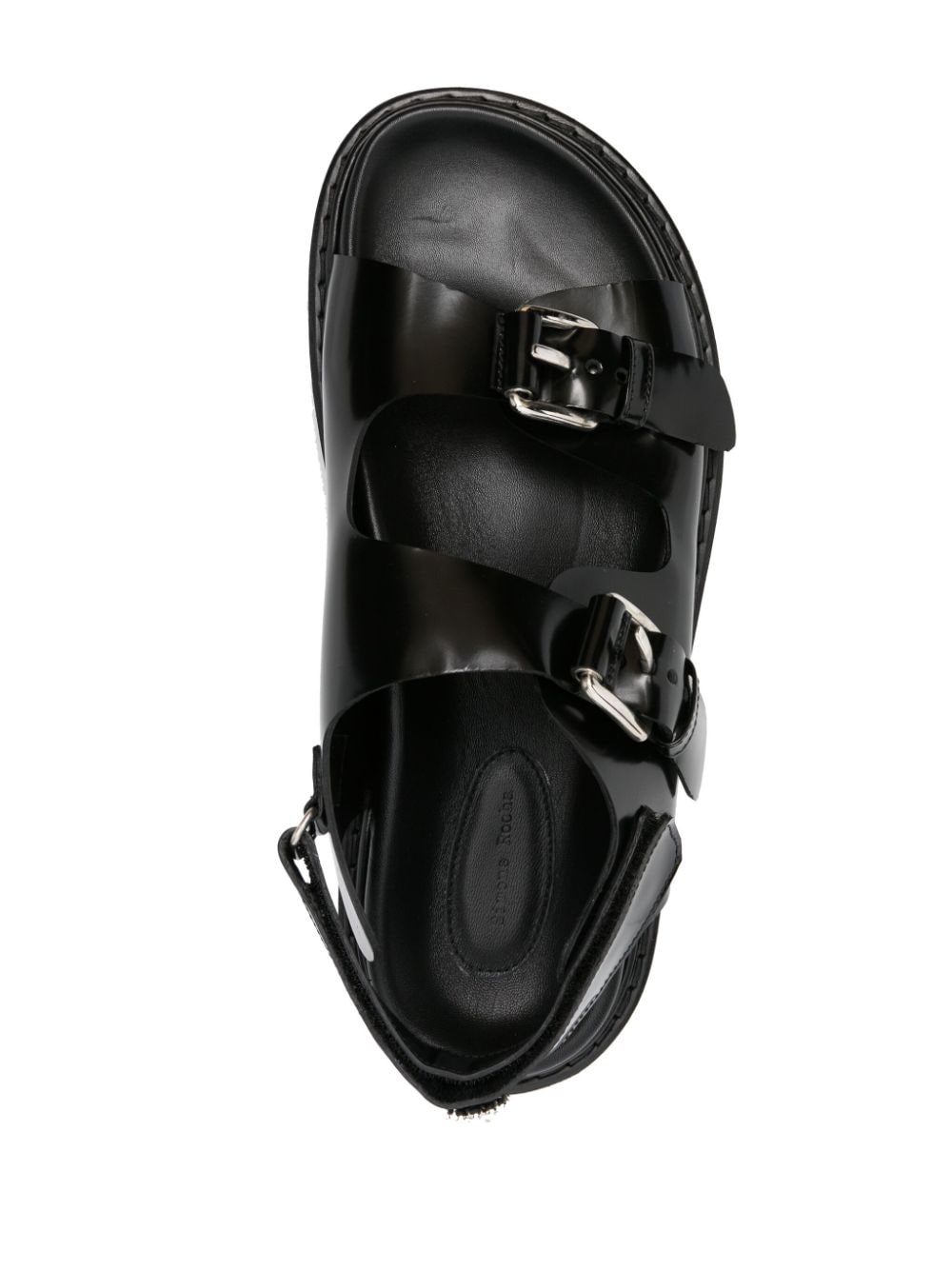 Shop Simone Rocha Peral-detail Leather Flatform Sandals In Black