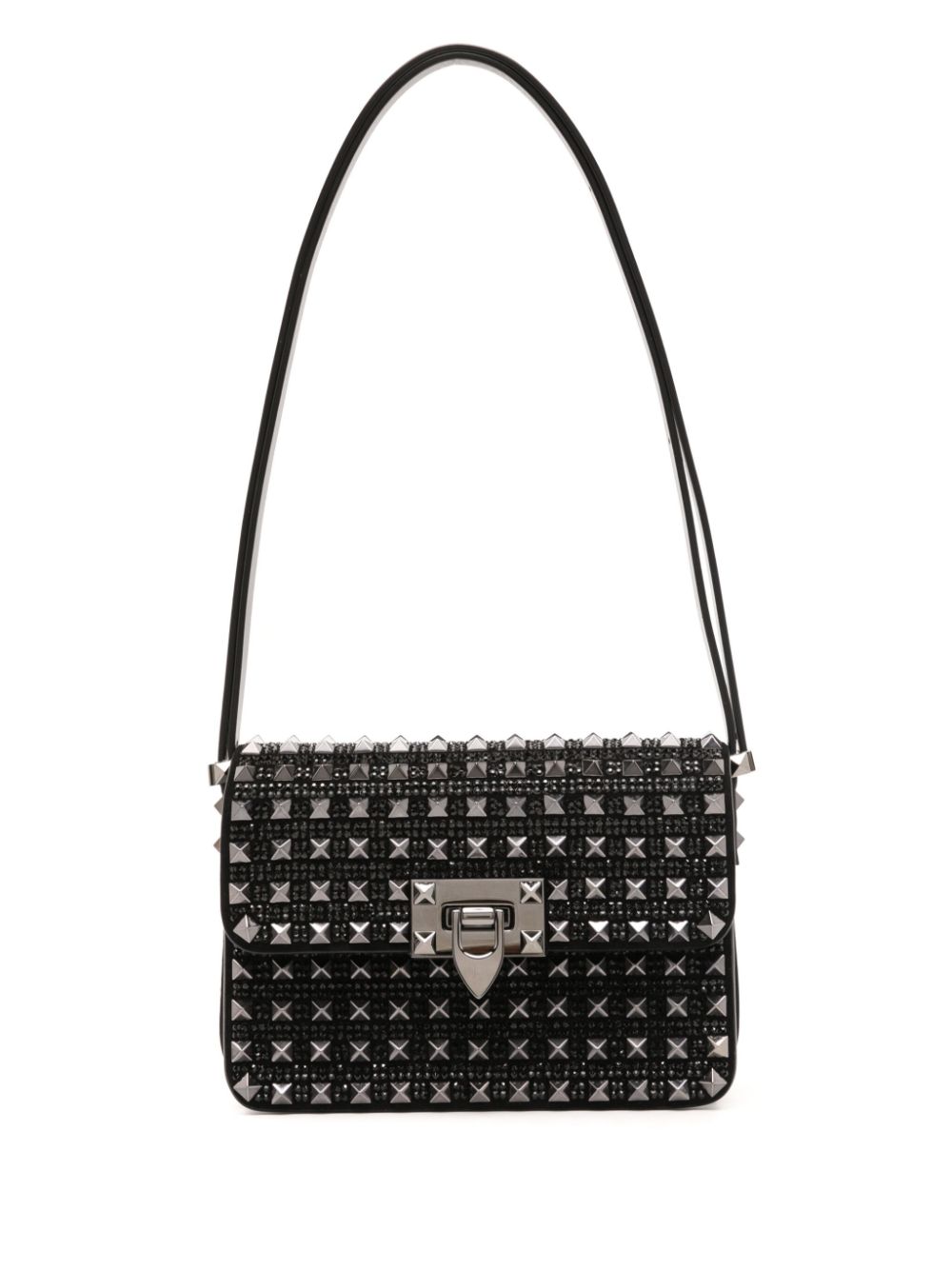 small Rockstud rhinestone leather shoulder bag