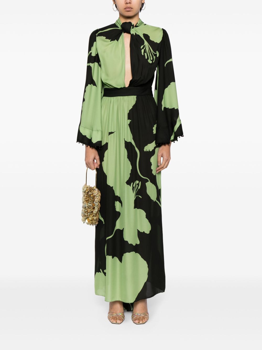 Johanna Ortiz Earthy Elegance silk dress - Green