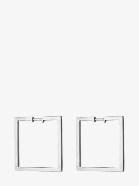 Cadar 18kt white gold Foundation square hoop earrings