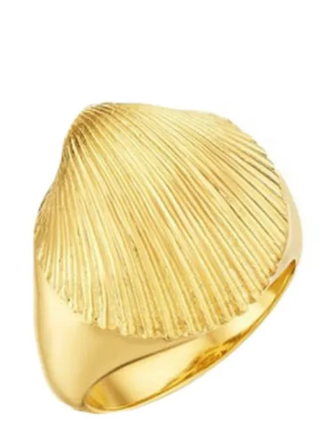 Cadar 18kt yellow gold Shell signet ring