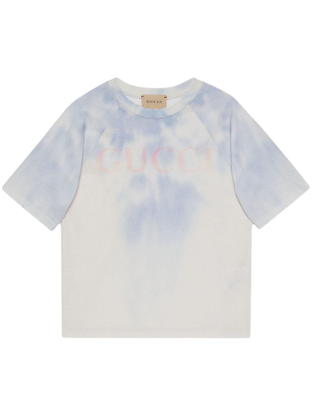 Gucci Kids T-shirt met tie-dye print Wit