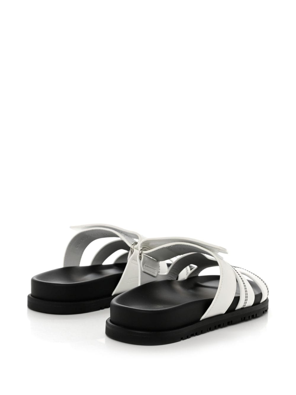 Pre-owned Hermes Star Chypre Leather Sandals In White
