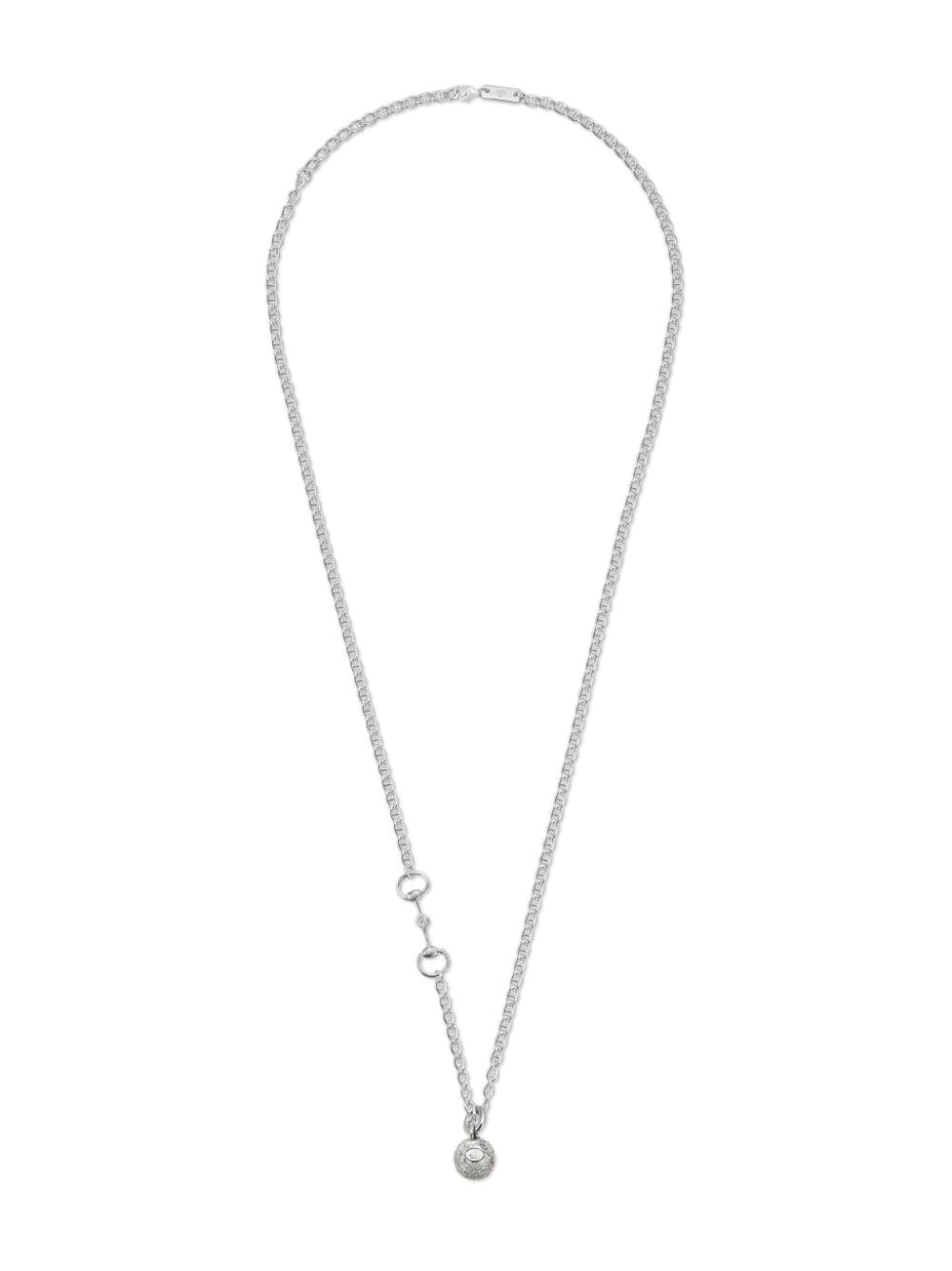 Gucci Horsebit ball-pendant silver necklace - Zilver