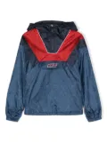 Gucci Kids Interlocking-G-patch waterproof hoodie - Black