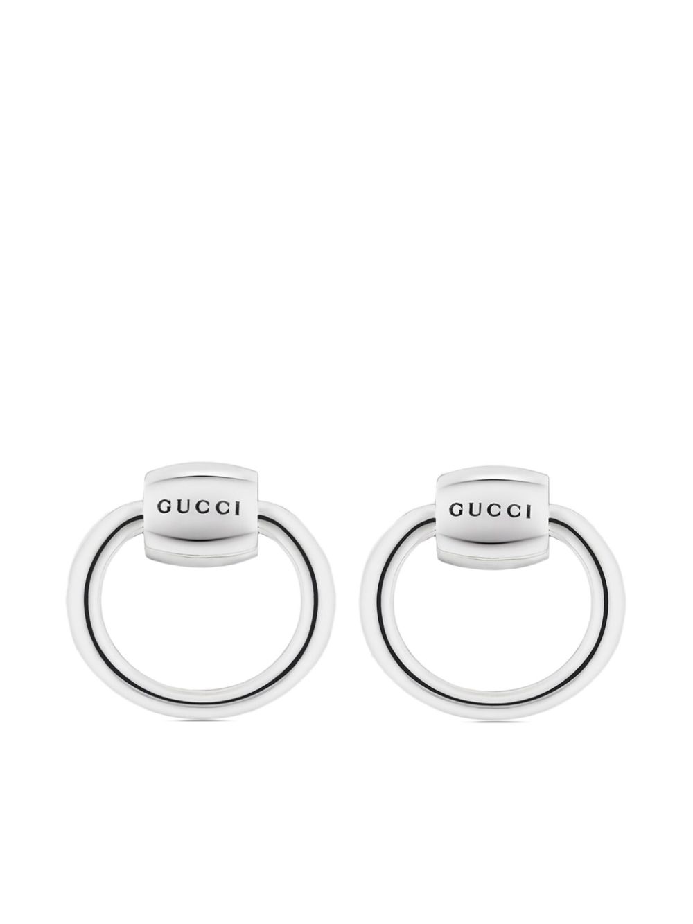 Gucci Small Horsebit Sterling Silver Drop Earrings