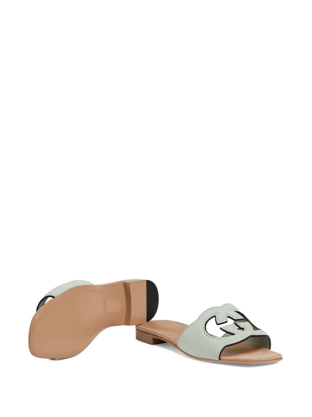 Shop Gucci Interlocking Gg Leather Sandals In Grün
