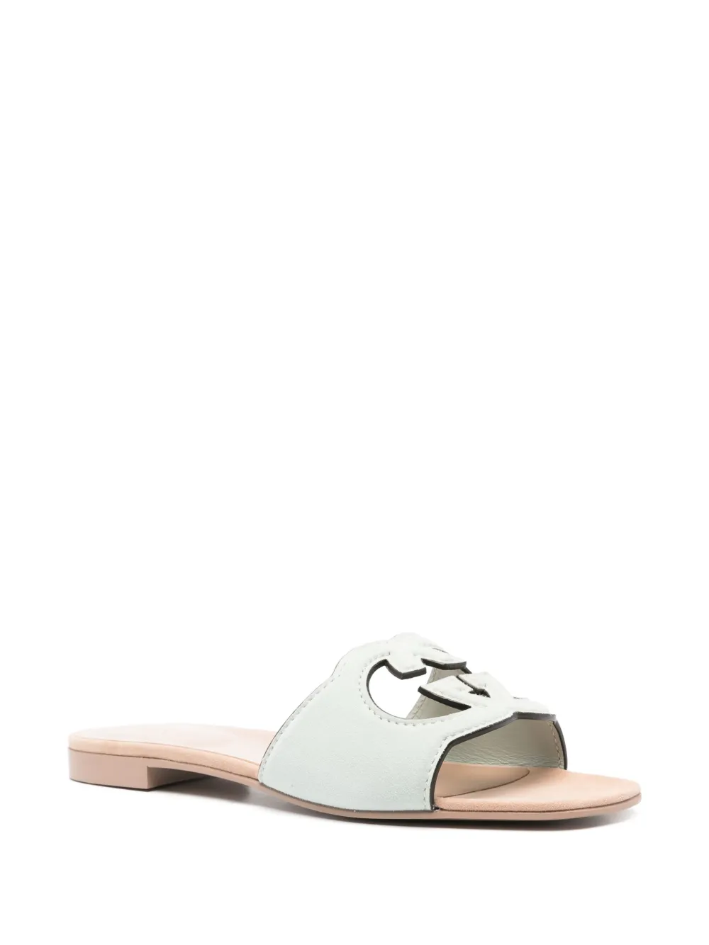 Gucci Sandália De Couro Com Interlocking GG | Verde Gucci Sandália De Couro Com Interlocking GG | Verde