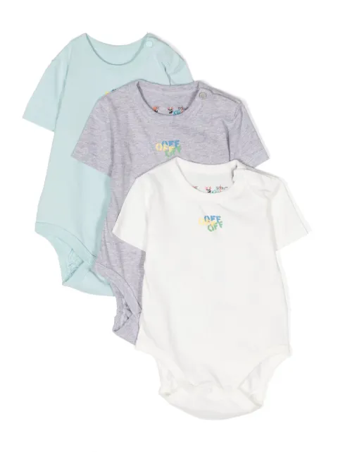 Off-White Kids logo-print bodies (pack of three)