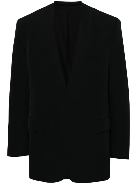 SONGZIO layered wool collarless blazer