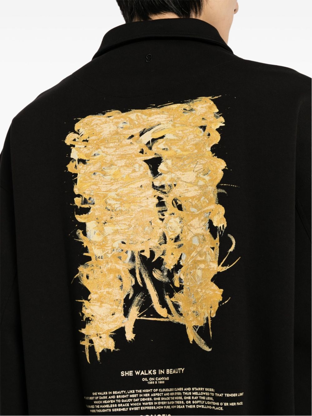 Shop Songzio Crossing Strokes Graphic-print Cotton Sweatshirt In Black