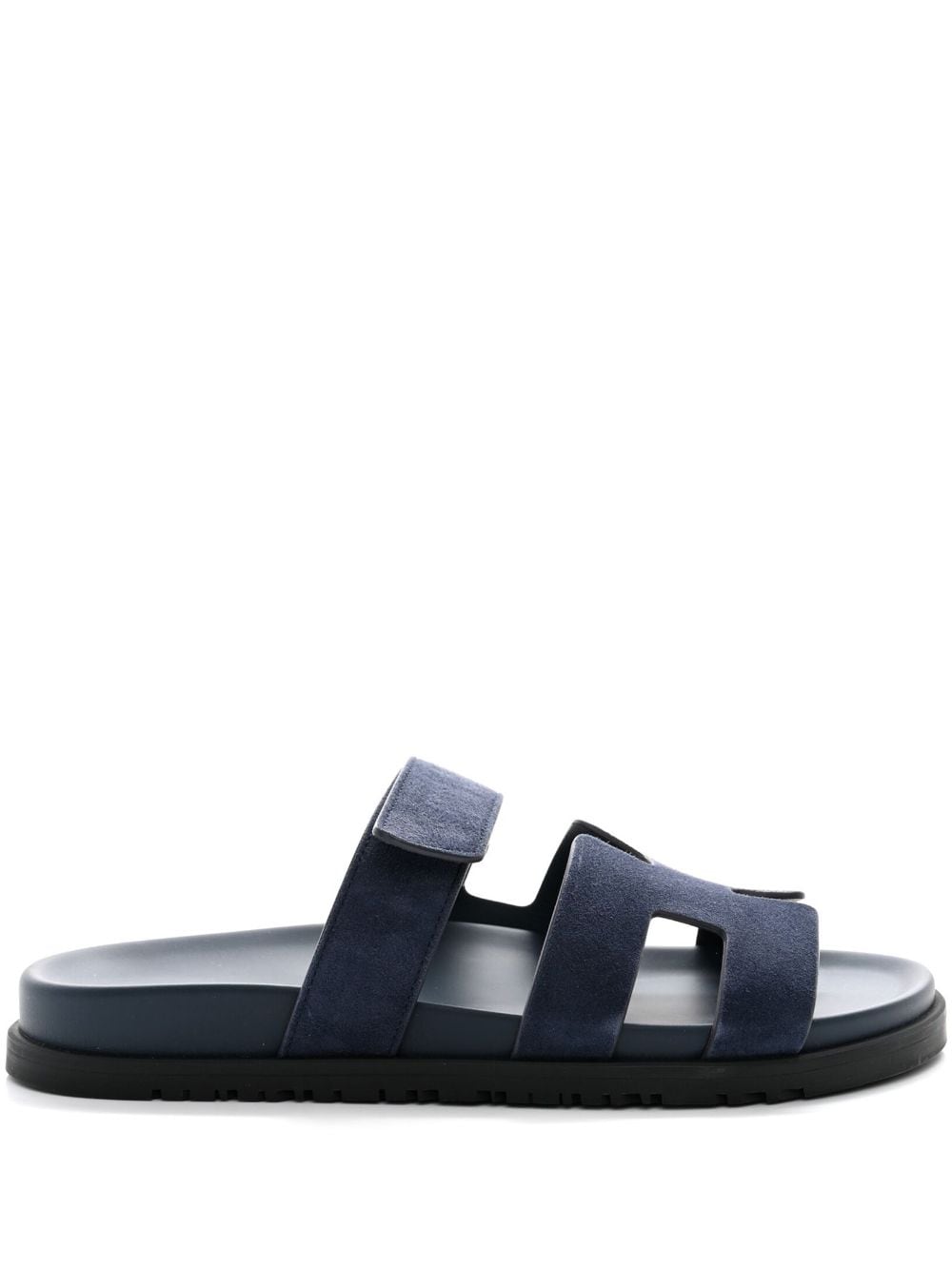 Pre-owned Hermes  Chypre Suede Sandals In Blue