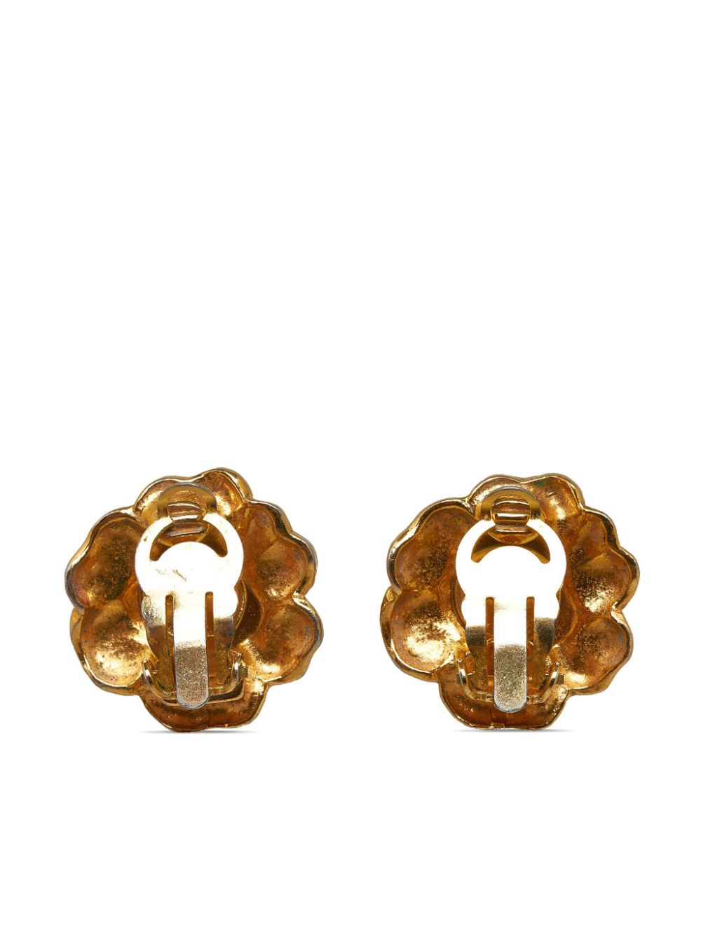 CHANEL Pre-Owned camellia clip-on earrings - Goud