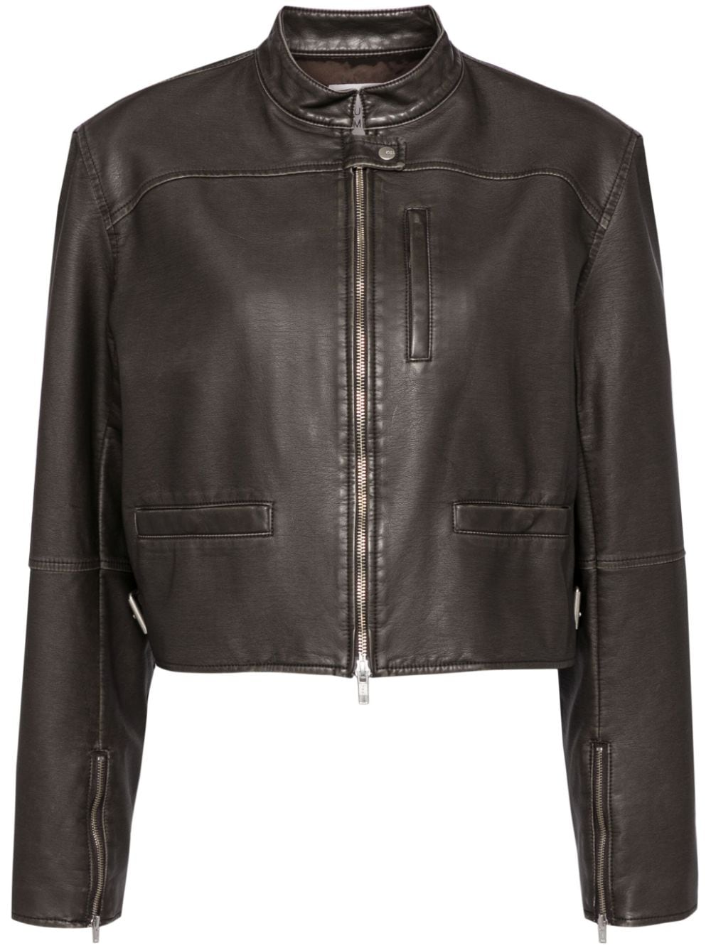 STUDIO TOMBOY faux-leather biker jacket - Marrone
