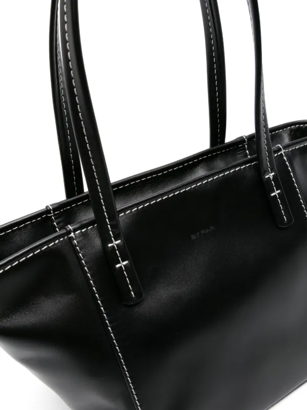 BY FAR Bar Leather Tote Bag | Black | FARFETCH