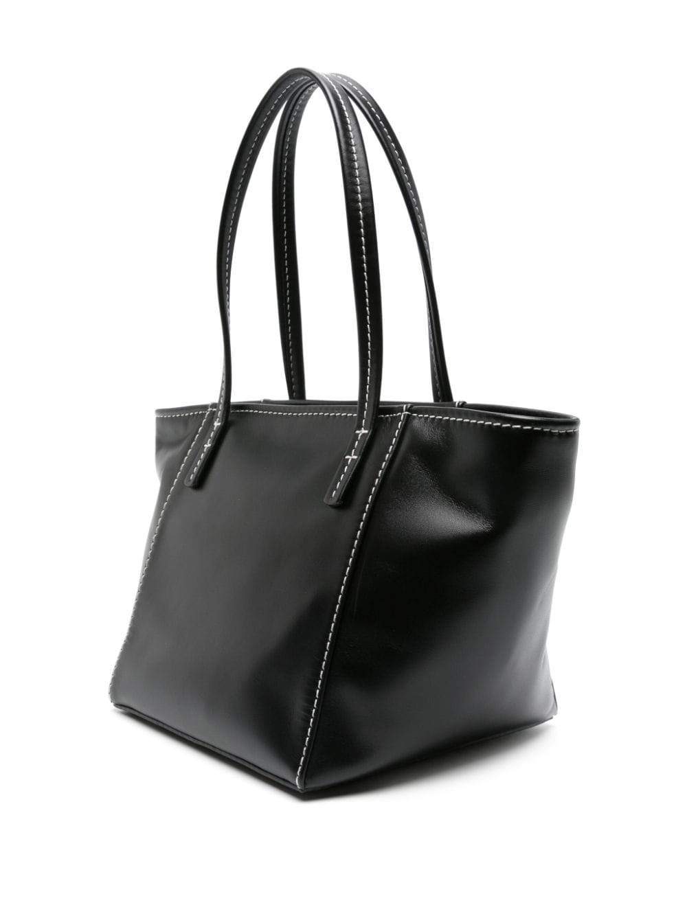 Shop By Far Bar Leather Tote Bag In Black