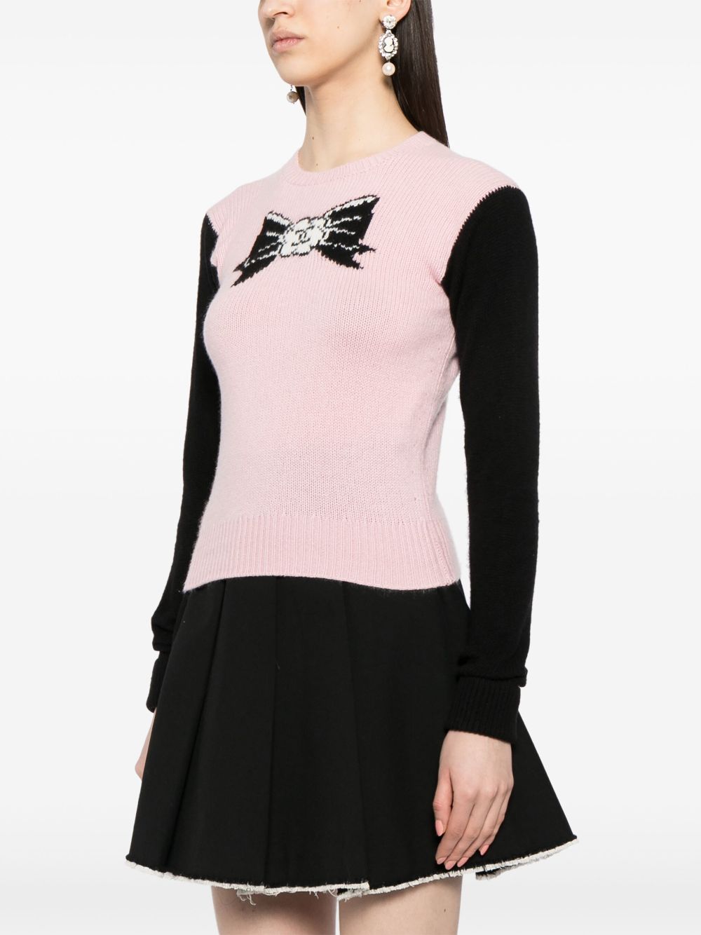 CHANEL 1995 bow-intarsia cashmere jumper Women