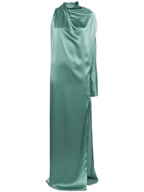 Atlein single-sleeve draped gown