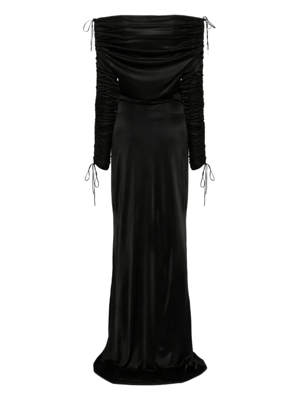 keilani black mini dress Draped Open-Back A-Line in - M Size:custom size size-l-xl this piece adds a Gothic Black Mid Century
