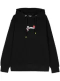 BARROW textured-prints cotton hoodie - Black