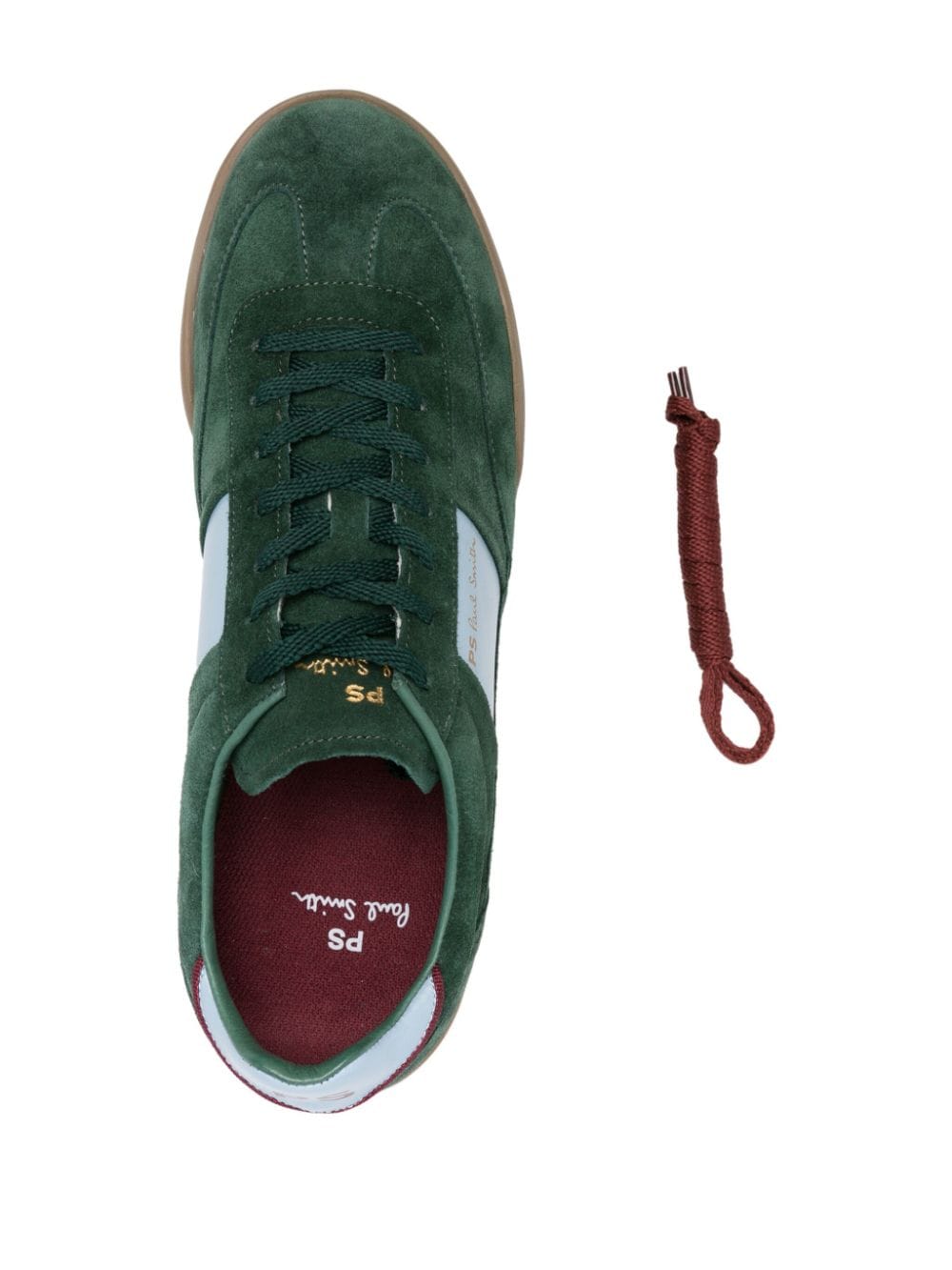 Shop Ps By Paul Smith Dover Panelled Suede Sneakers In Green