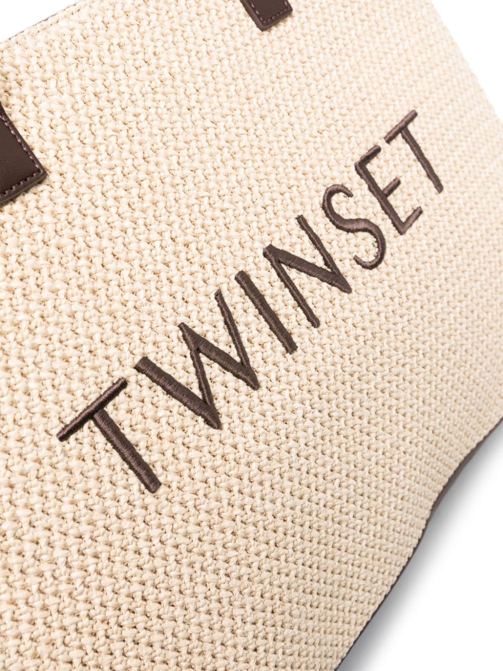 TWINSET Shopper met geborduurd logo Beige