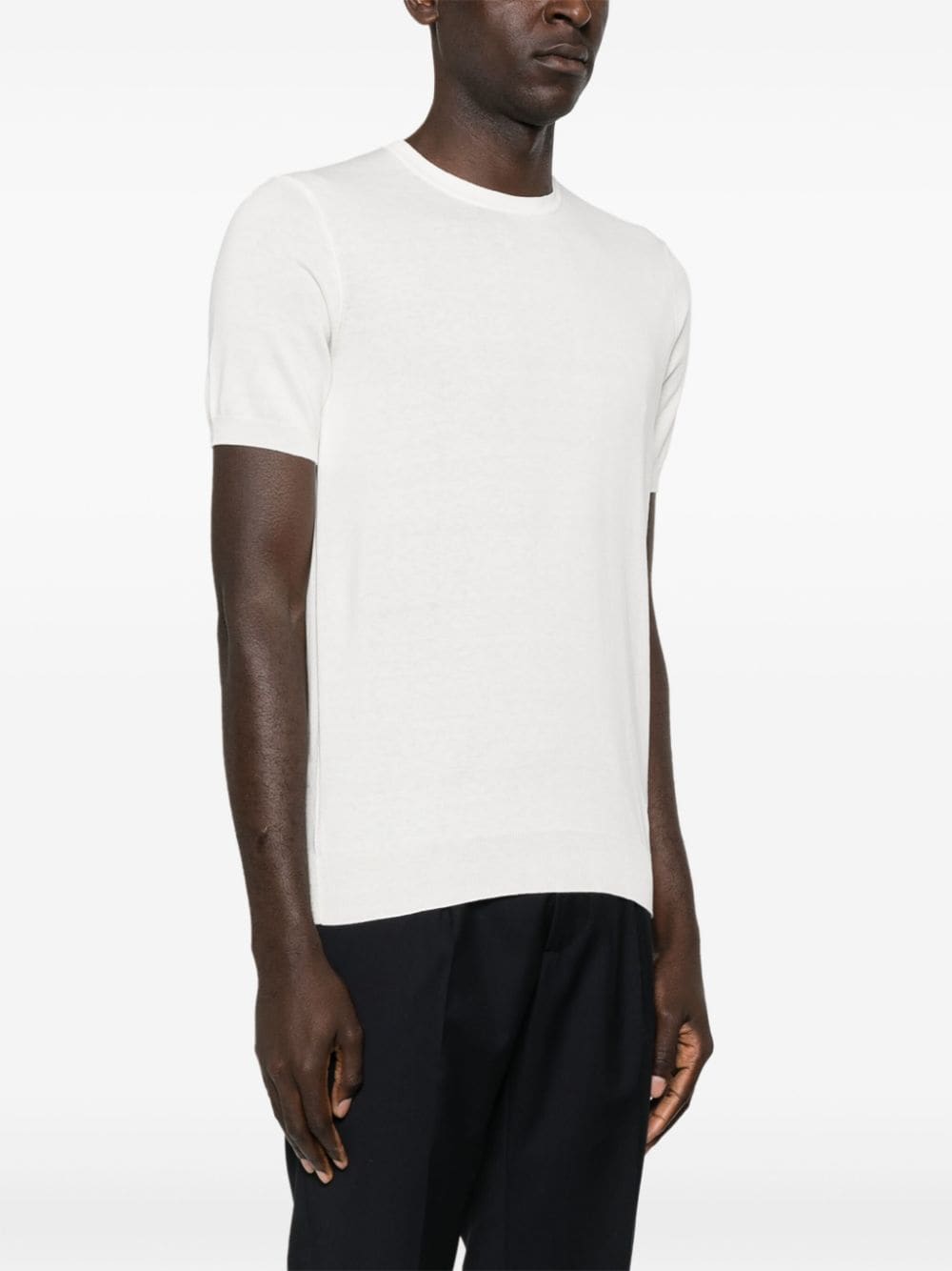 Shop Corneliani Fine-knit T-shirt In White
