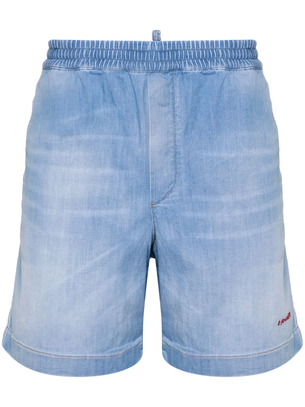 Shop Dsquared2 Logo-embroidered Bermuda Shorts In Blue