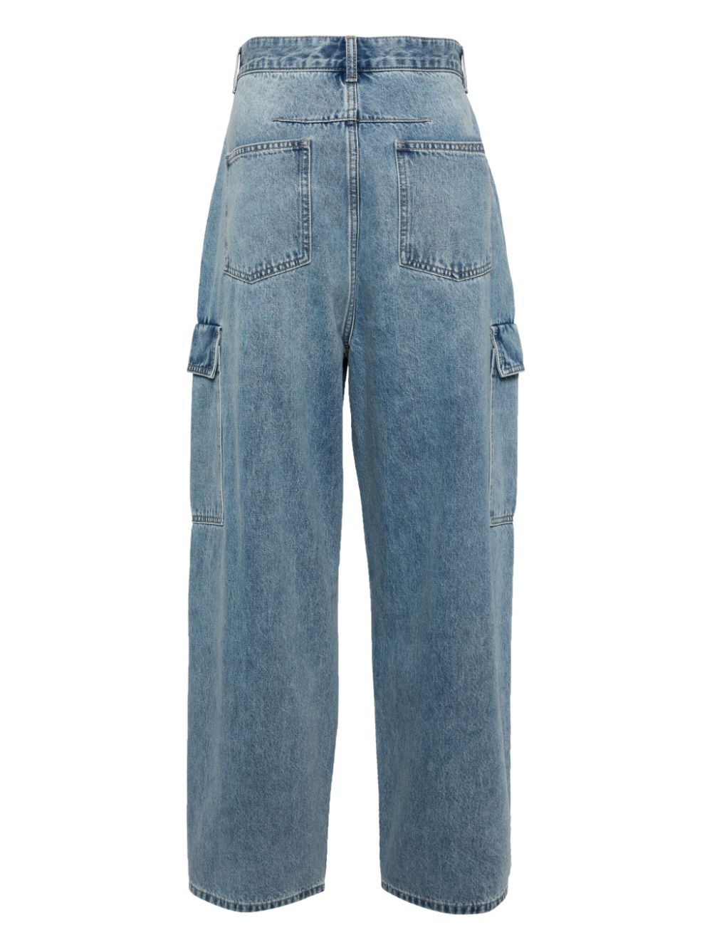 STUDIO TOMBOY High waist cargo jeans met wijde pijpen Blauw