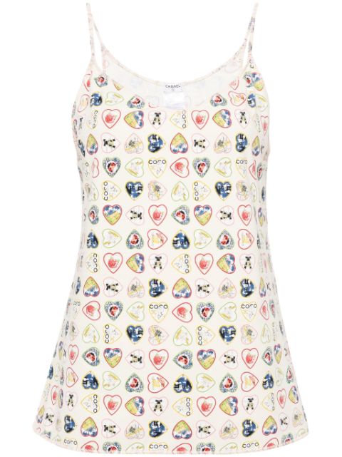 HOT SALE CHANEL 2006 heart-print vest top Women