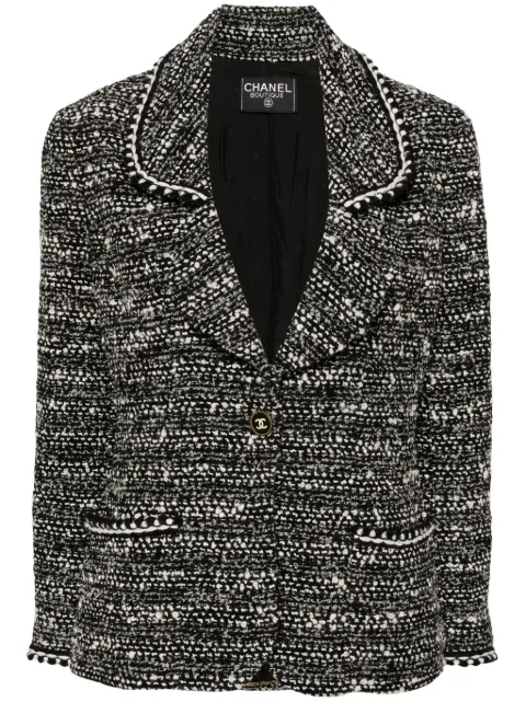 CHANEL Pre-Owned chamarra de tweed 1990-2000