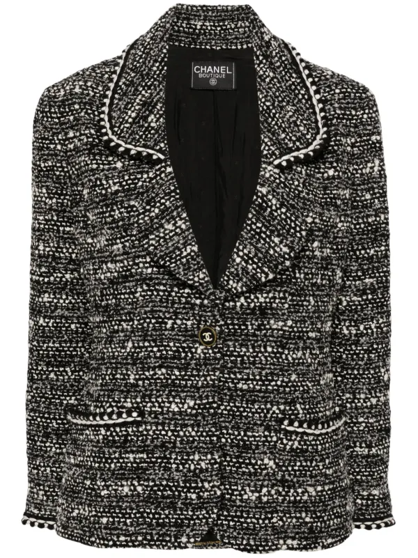 CHANEL Pre-Owned Chaqueta De Tweed 1990-2000 Negro FARFETCH ES