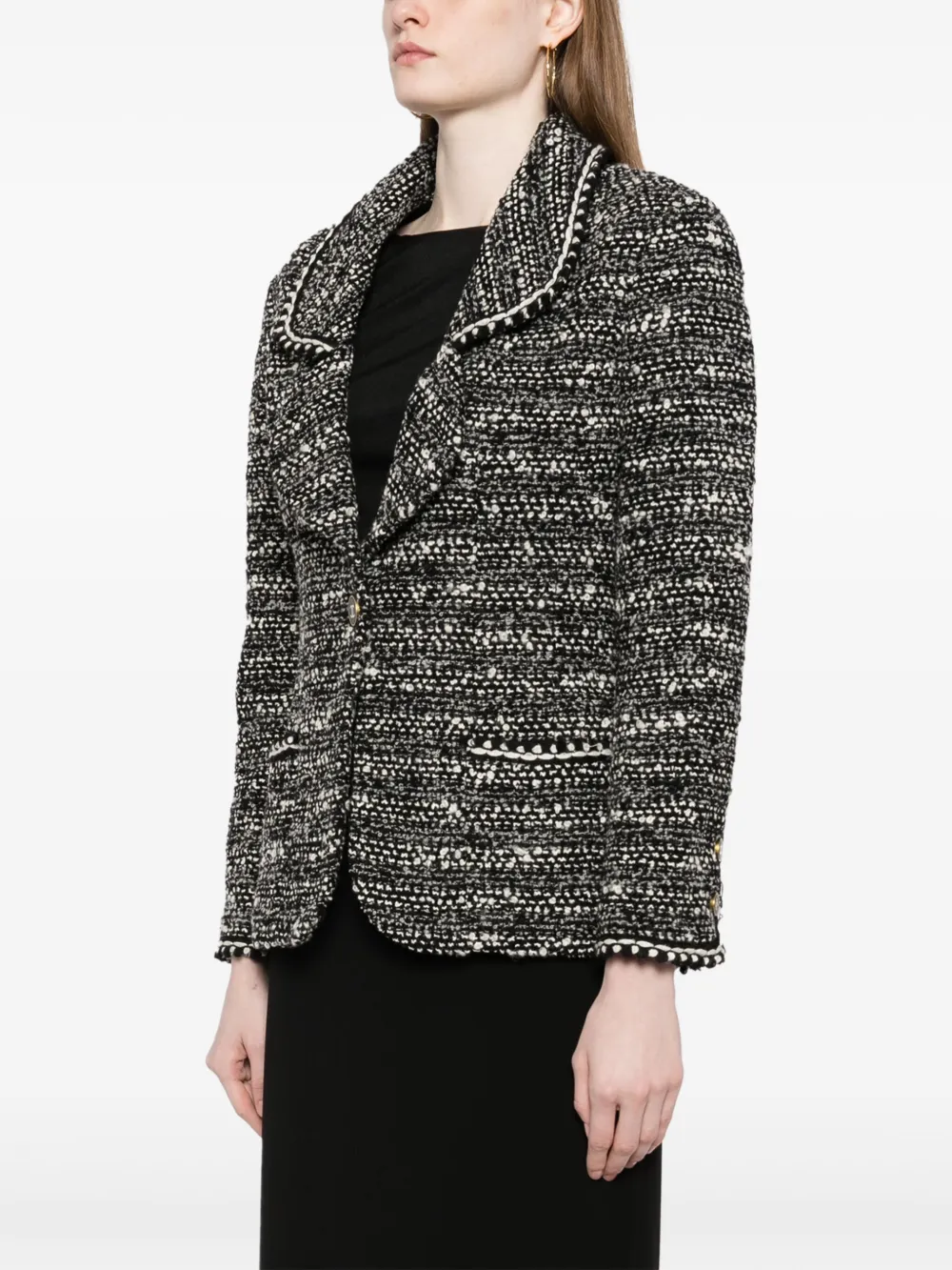 Pre-owned Chanel 1990-2000s Tweed Jacket In Black