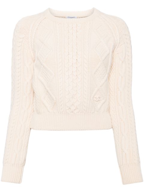 CHANEL 1990-2000s cable-knit wool jumper Women