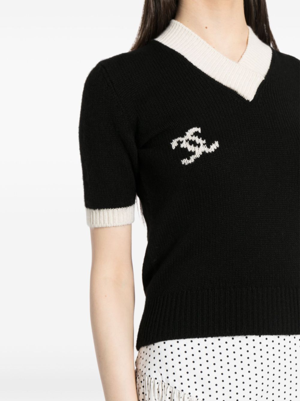 CHANEL 1996 CC-jacquard cashmere jumper Women