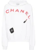 CHANEL Pre-Owned 1990-2000s logo-print cotton hoodie - White