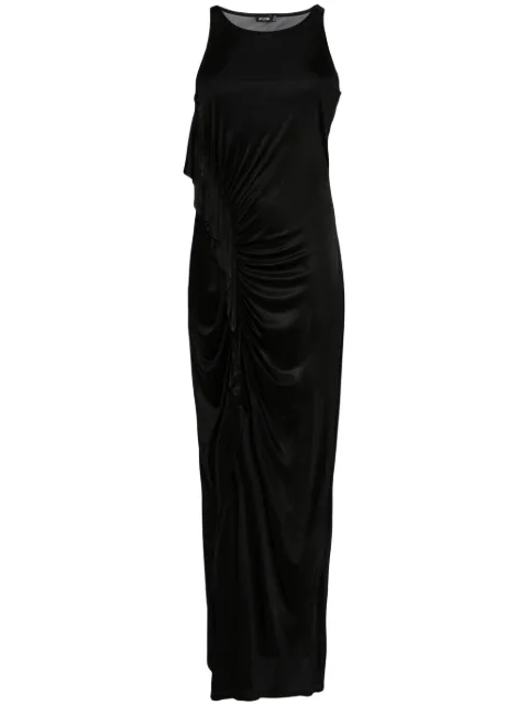 Atlein single-sleeve ruched gown