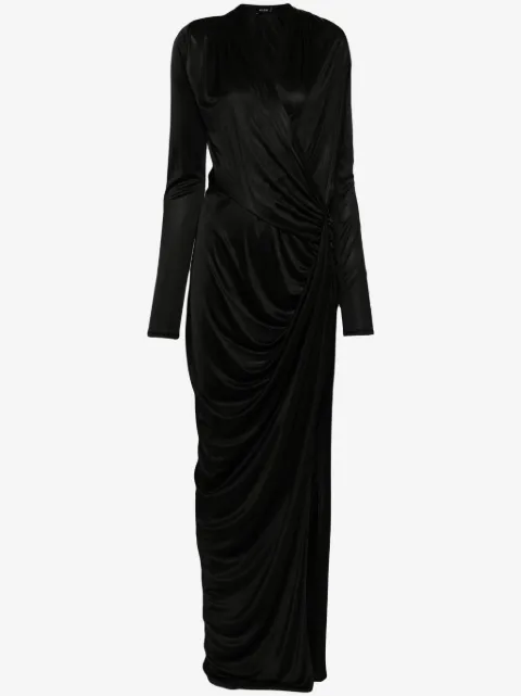 Atlein gathered wrap gown
