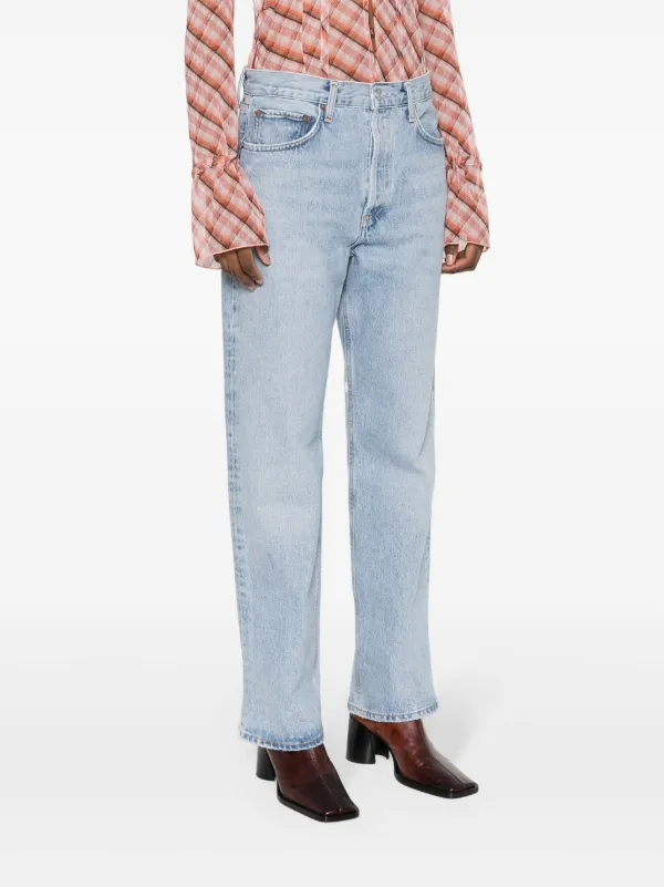 【関税込み】AGOLDE ブルー Fran Low Slung ストレートジーンズ Blue Fran Low Slung Straight Jeans by AGOLDE on Sale