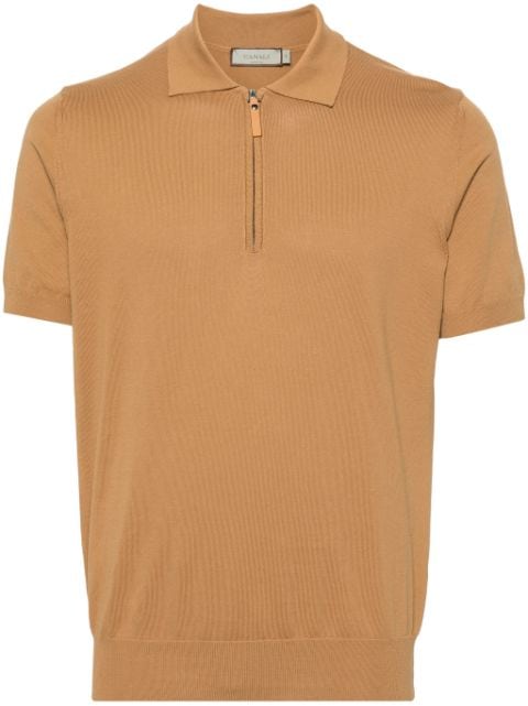Canali knitted cotton polo shirt