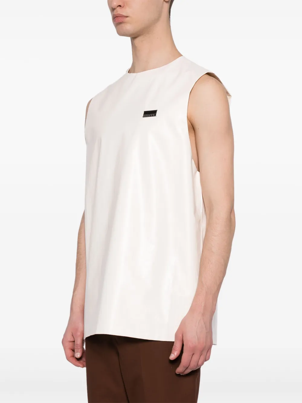 Shop Oamc Zipped Cotton Tank Top In Neutrals