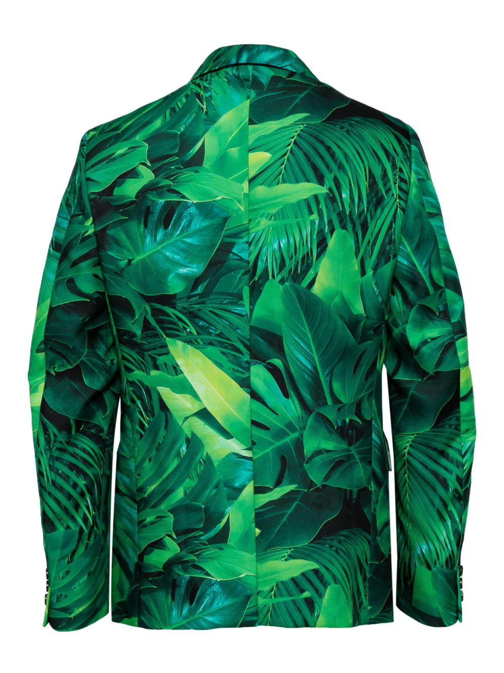 Shop Comme Des Garçons Homme Deux Leaf-print Single-breasted Blazer In Green