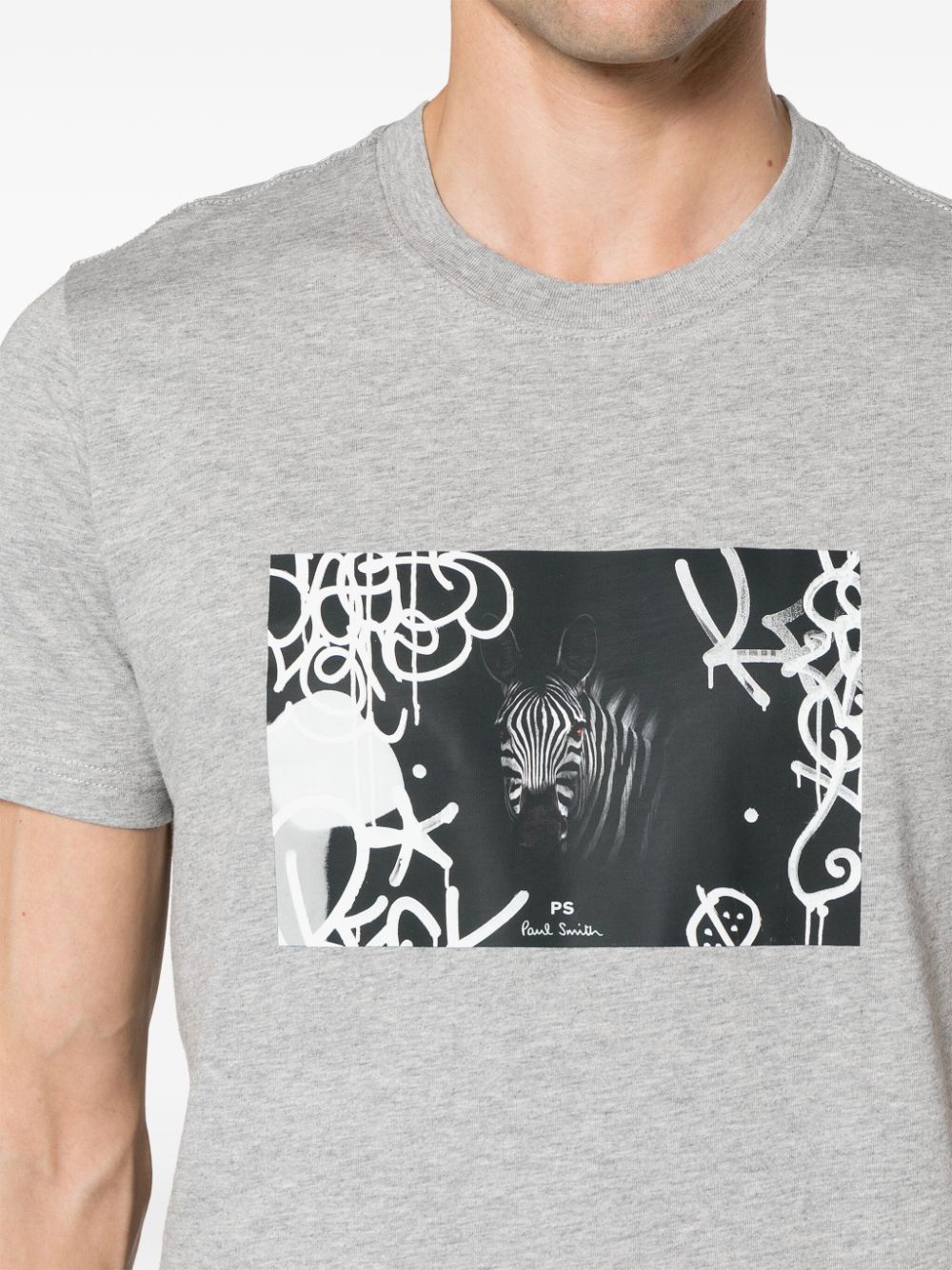 PS Paul Smith T-shirt met print van biologisch katoen Grijs