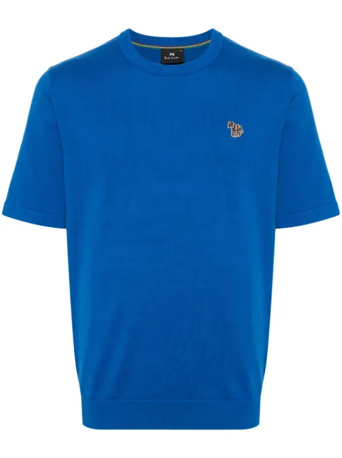 PS Paul Smith Zebra-patch organic cotton T-shirt