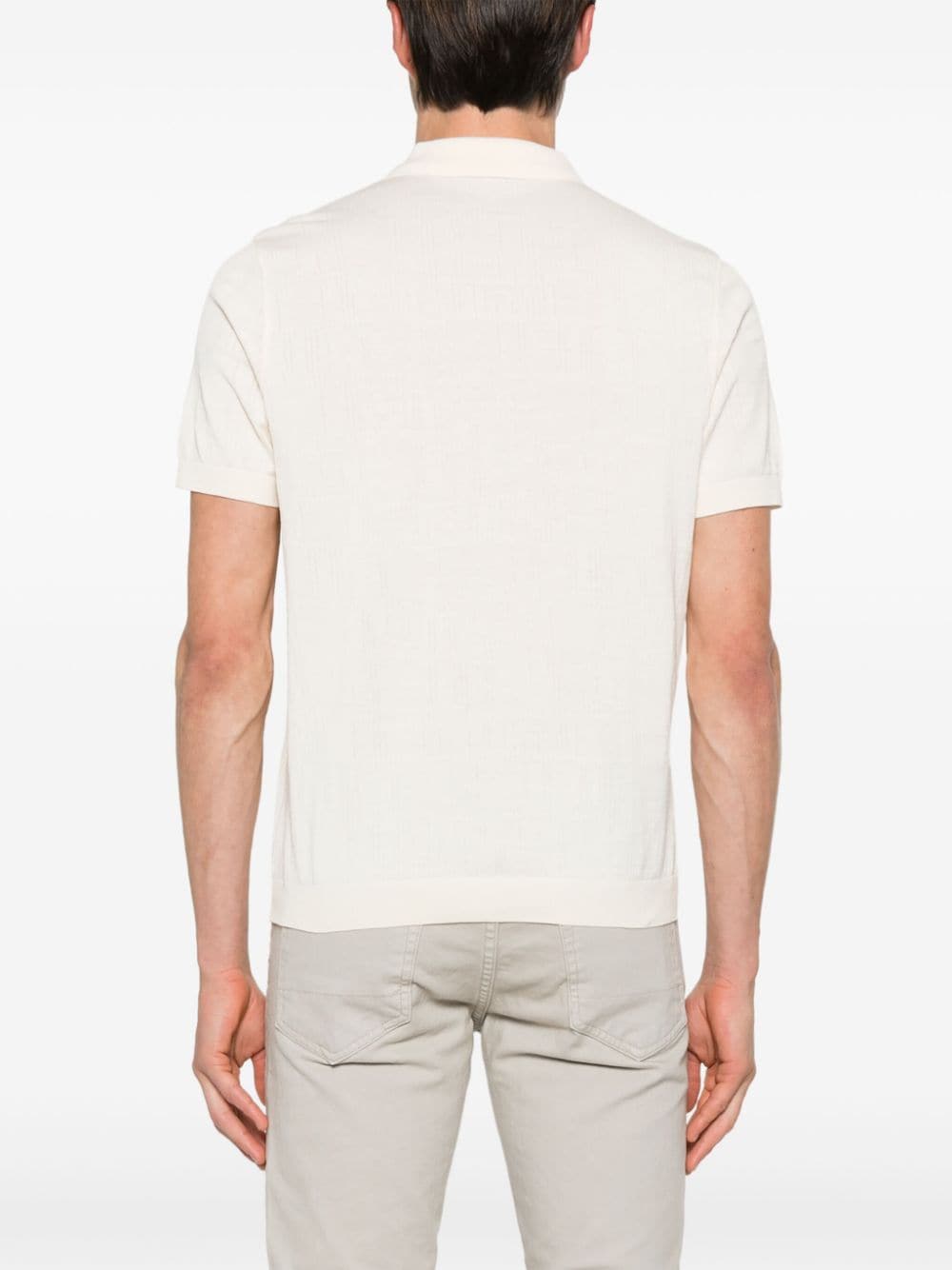 Corneliani Gebreid poloshirt Beige