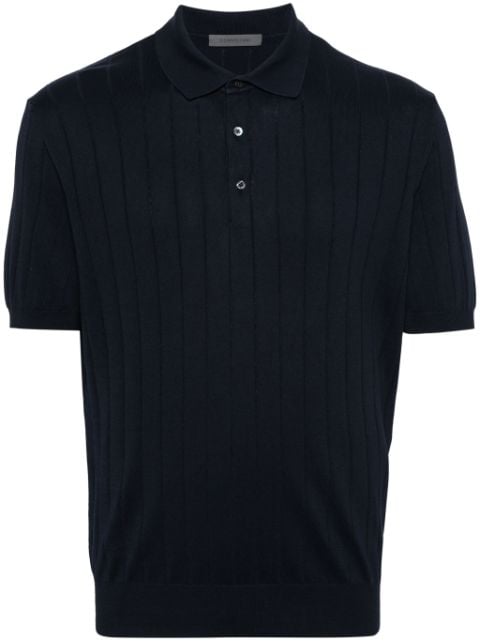 Corneliani wide-ribbed polo shirt