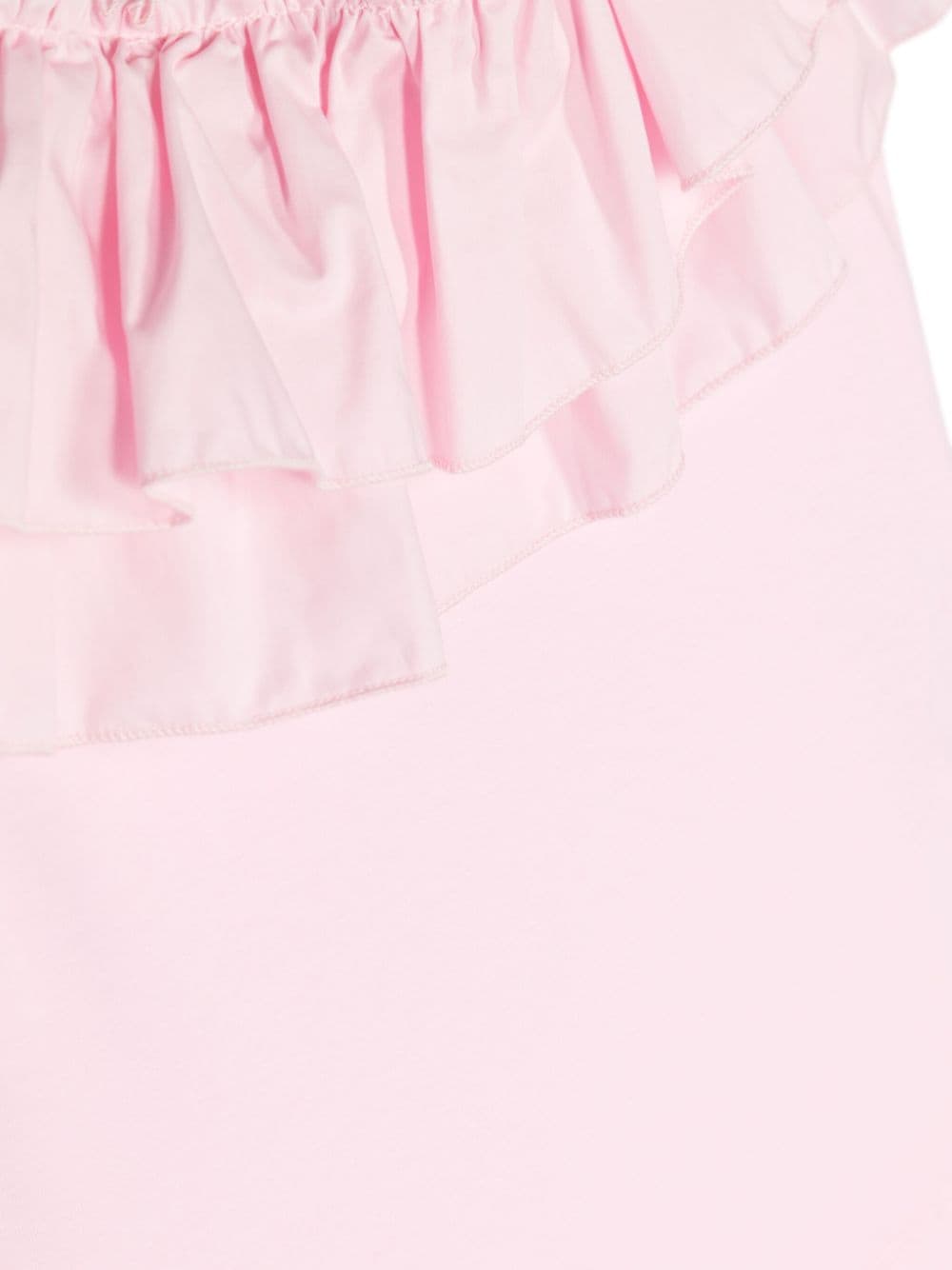 Shop Monnalisa Ruffle-detail Cotton T-shirt In Pink